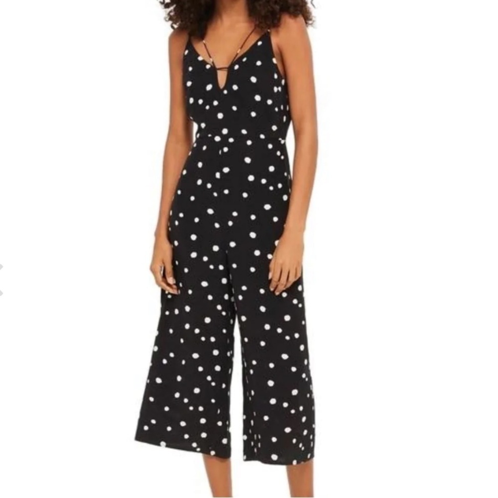 Topshop Black and White Polka Dot Jumpsuit
